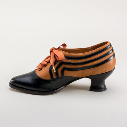 Bernadette Women's Edwardian Oxfords (Cognac/Black)