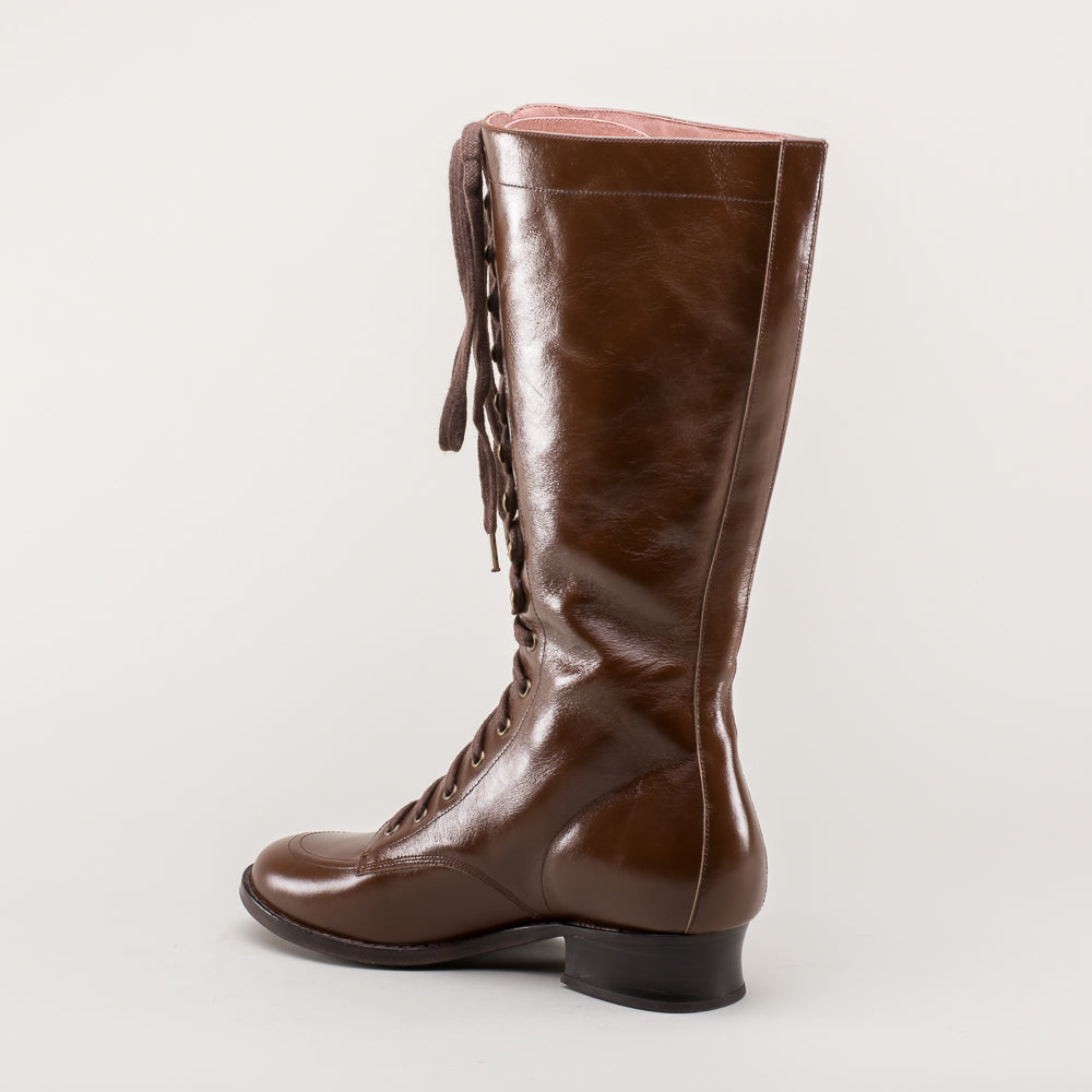 Bessie Vintage Aviator Boots (Brown)