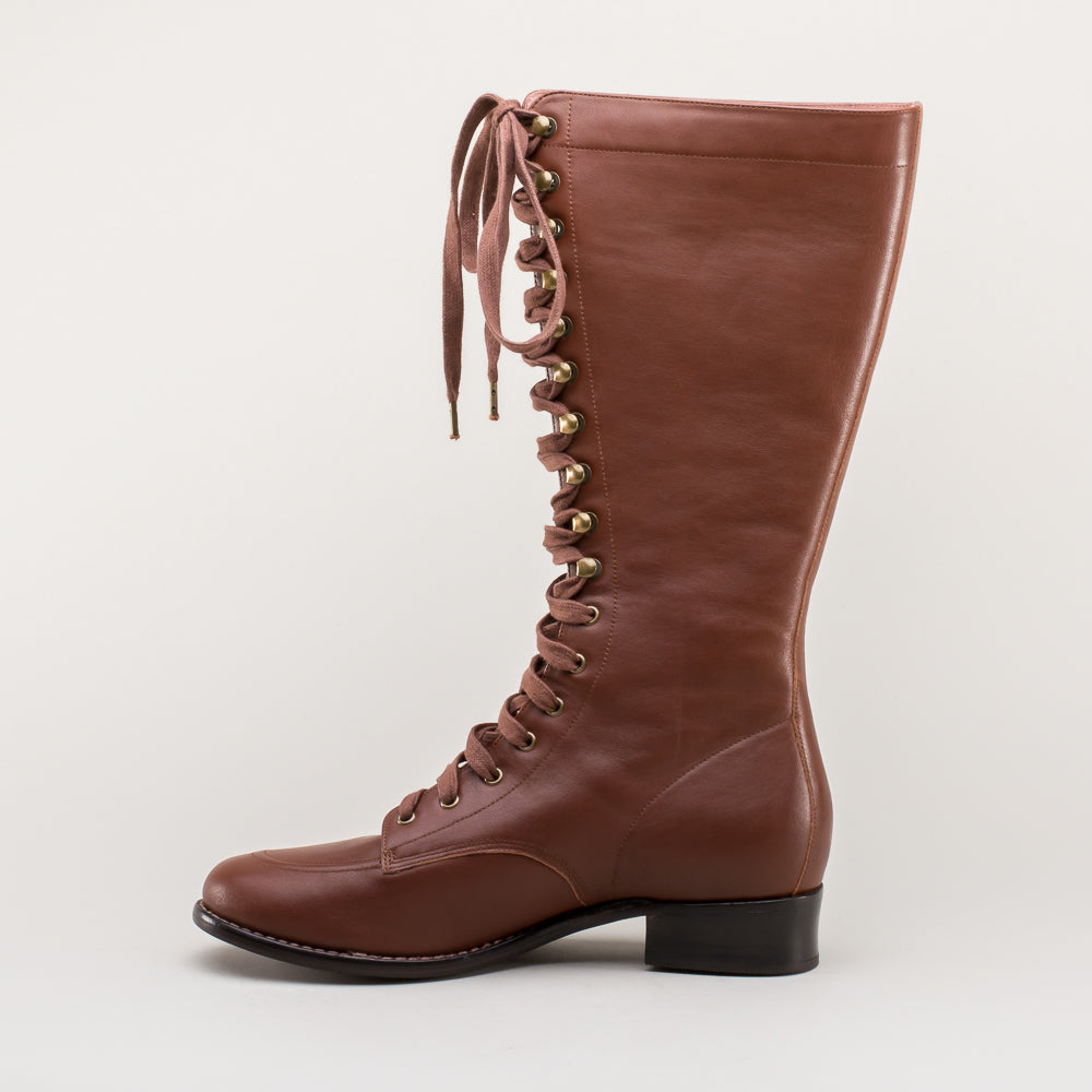 Bessie Vintage Aviator Boots (Tan)