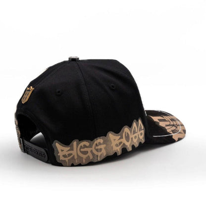 Bigg Boss Black & Gold B Since 2024 Rhinestone Snapback Hat