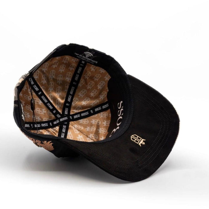 Bigg Boss Black & Gold B Since 2024 Rhinestone Snapback Hat