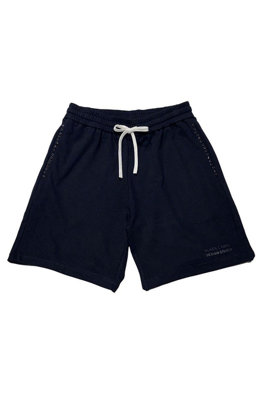 Black Label Black Studio Shorts in black, casual men's shorts with a relaxed fit and comfortable waistband.