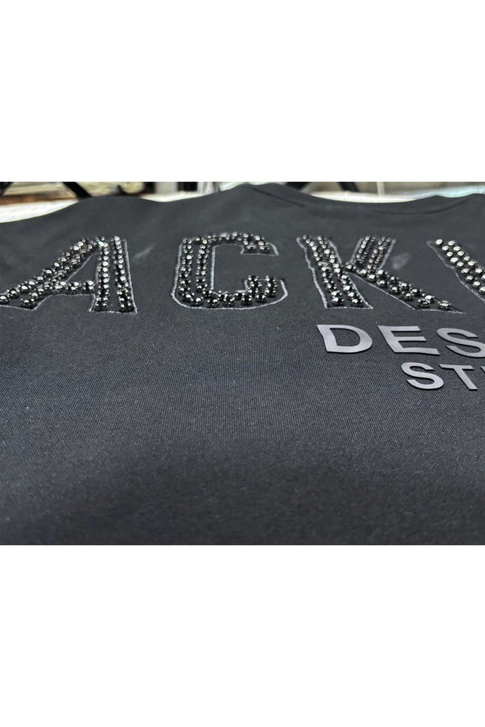 Black Label Black Studio T-Shirt in black fabric, featuring a classic fit and minimal branding, displayed on a plain background.