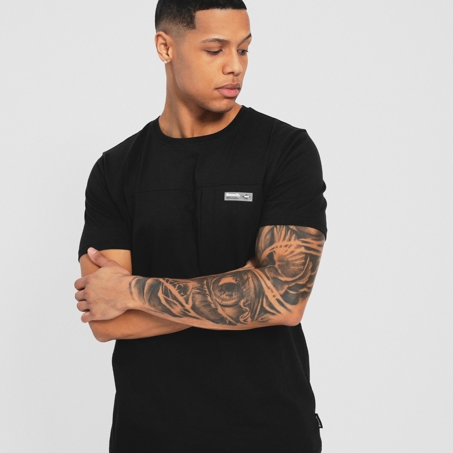 Bench Mens Algoda Crew Neck Short Sleeve Pocket T Shirt