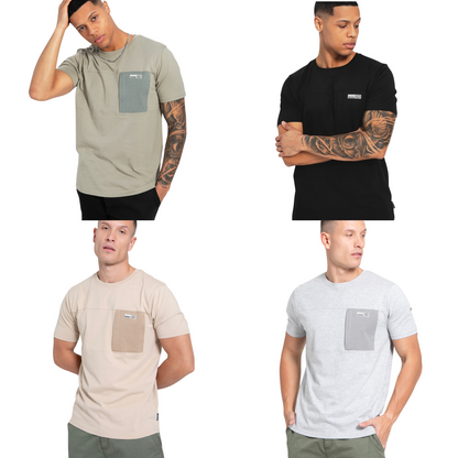 Bench Mens Algoda Crew Neck Short Sleeve Pocket T Shirt