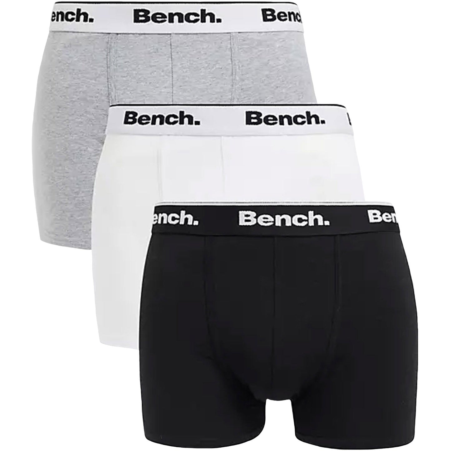 Bench Mens Loyal 3 Pack Plain Front Boxer Shorts - Assorted