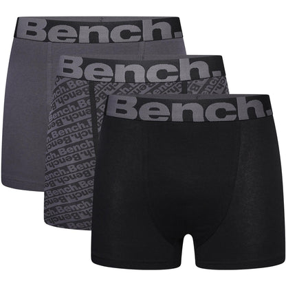 Bench Mens Vildar 3 Pack Elasticated Boxer Shorts