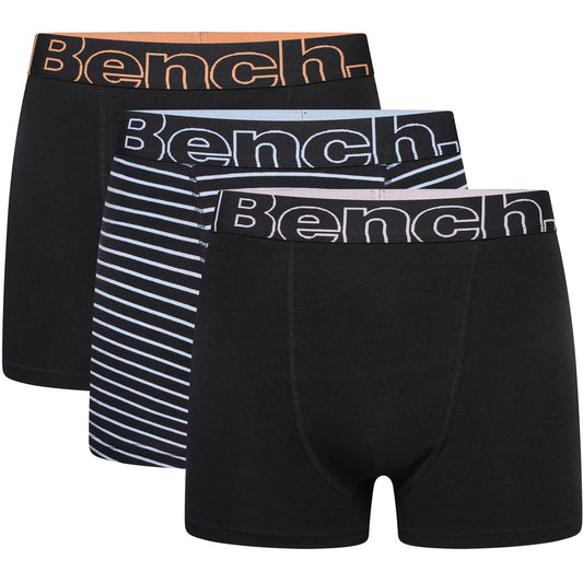 Bench Mens Rusby 3 Pack Elasticated Boxer Shorts