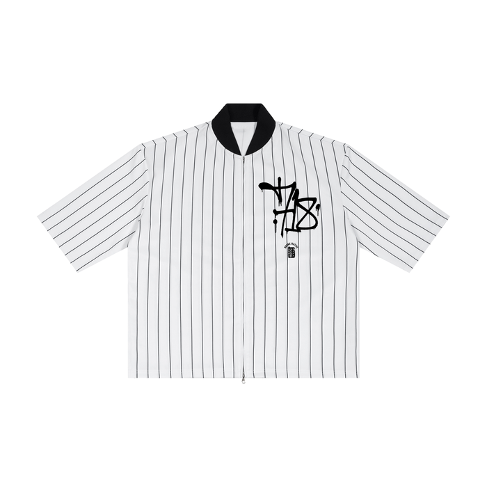 30th Anniversary Lim. Edition Striped Full-Zip Baseball Jersey by Bronx Native — BX x BK Stadium Series product image