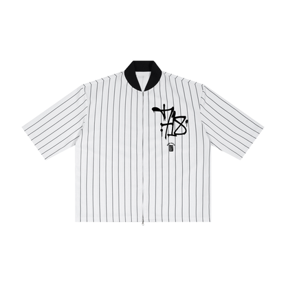 30th Anniversary Lim. Edition Striped Full-Zip Baseball Jersey by Bronx Native — BX x BK Stadium Series product image