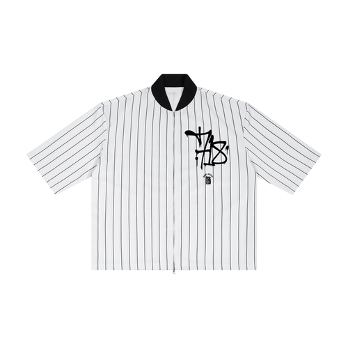30th Anniversary Lim. Edition Striped Full-Zip Baseball Jersey by Bronx Native — BX x BK Stadium Series product image