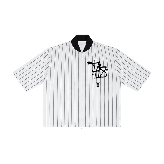 30th Anniversary Lim. Edition Striped Full-Zip Baseball Jersey by Bronx Native — BX x BK Stadium Series product image