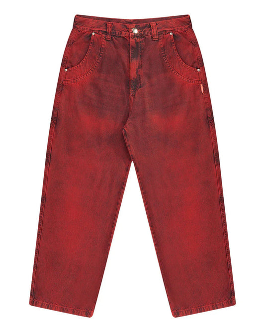 CALÇA JEANS CURVALÍNEA DOUBLE HAND VERMELHA - Four Street