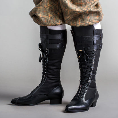 Cambridge Edwardian Bicycle Boots (Black/Black)