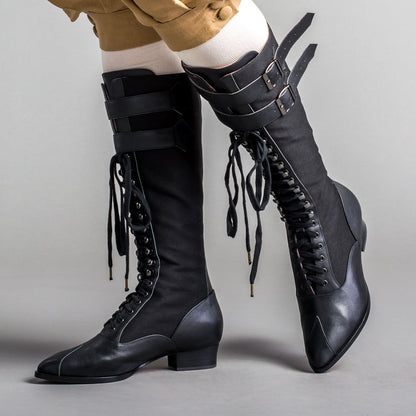 Cambridge Edwardian Bicycle Boots (Black/Black)