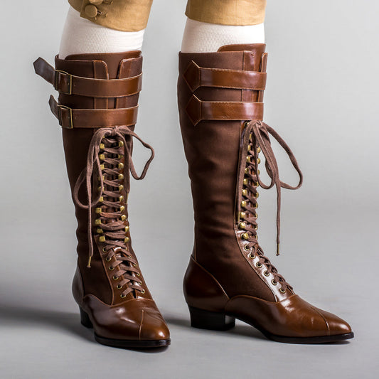 Cambridge Edwardian Bicycle Boots (Brown/Brown)