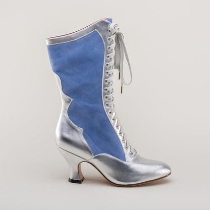 Star Princess Camille Edwardian Boots (Silver/Blue)