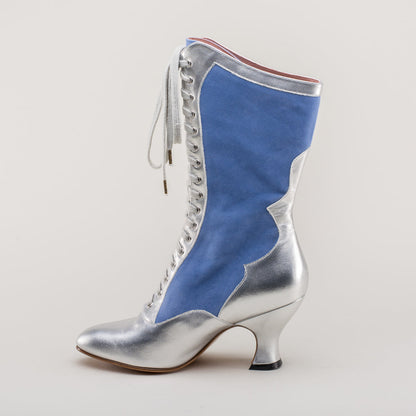 Star Princess Camille Edwardian Boots (Silver/Blue)