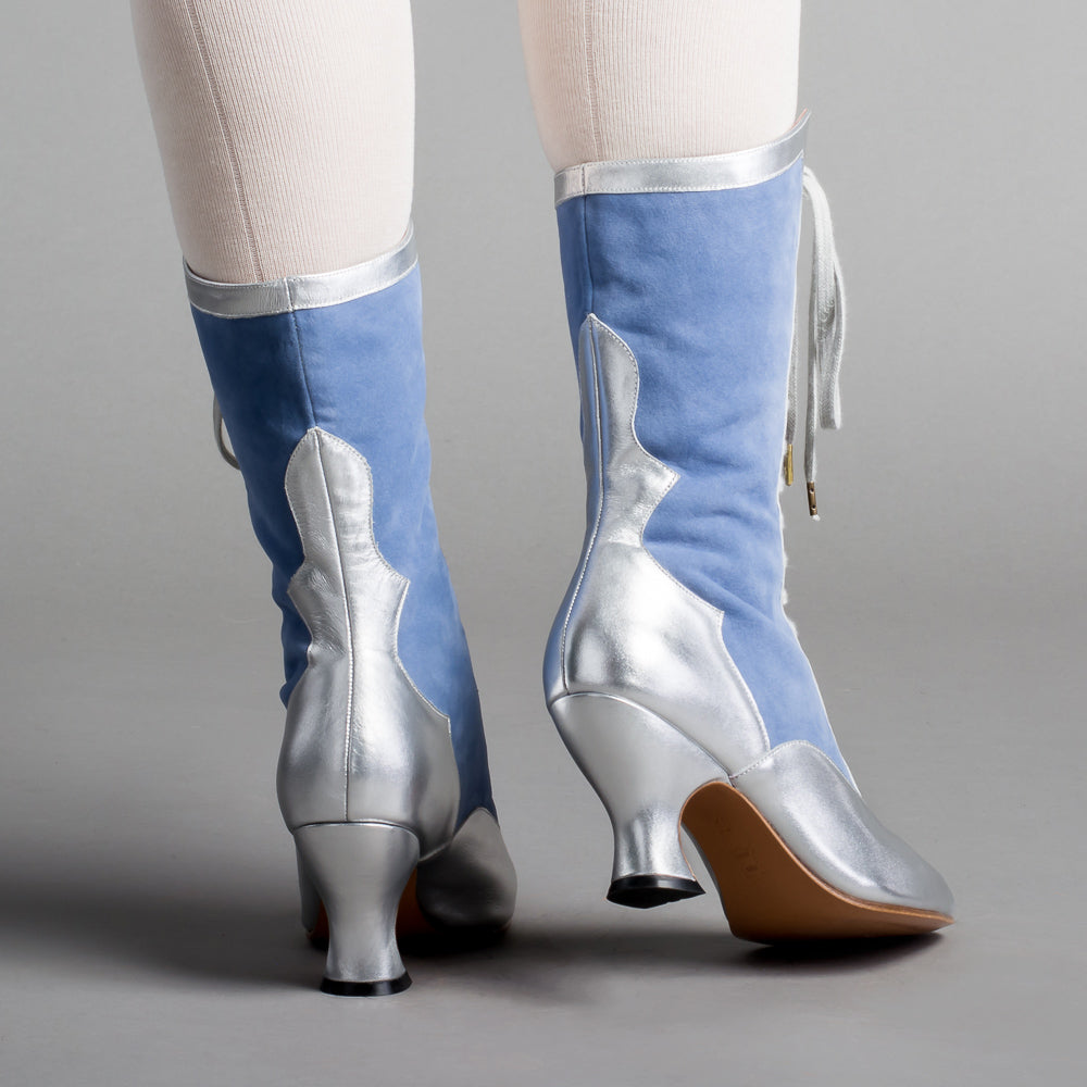 Star Princess Camille Edwardian Boots (Silver/Blue)