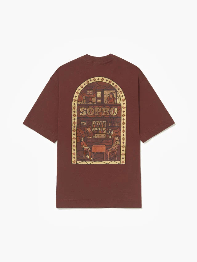 Camiseta Over Cena em Ladrilho