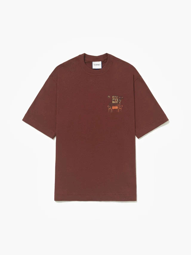Camiseta Over Cena em Ladrilho