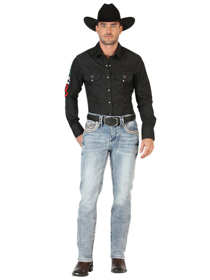 Centenario Men's Premium Denim Boot Cut Pants - Blue