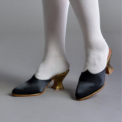 Charlotte 18th Century Mules (Black)