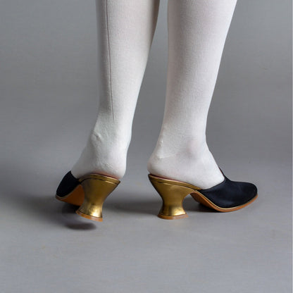 Charlotte 18th Century Mules (Black)