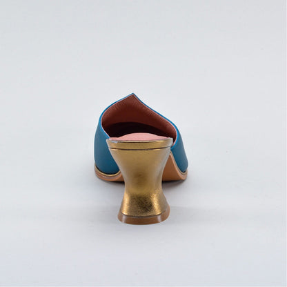 Charlotte 18th Century Mules (Teal)