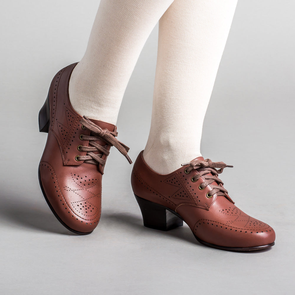 Claire 1940's Oxfords Wide (Brown)