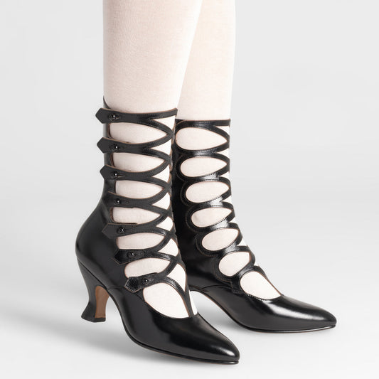 Cleo Edwardian Boots Wide (Black)