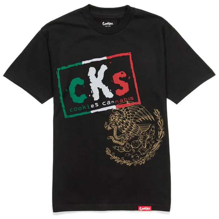 Black Cookies 'World Order' T-Shirt with graphic print, casual fit, and soft fabric, displayed flat on a white background.