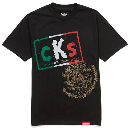 Black Cookies 'World Order' T-Shirt with graphic print, casual fit, and soft fabric, displayed flat on a white background.