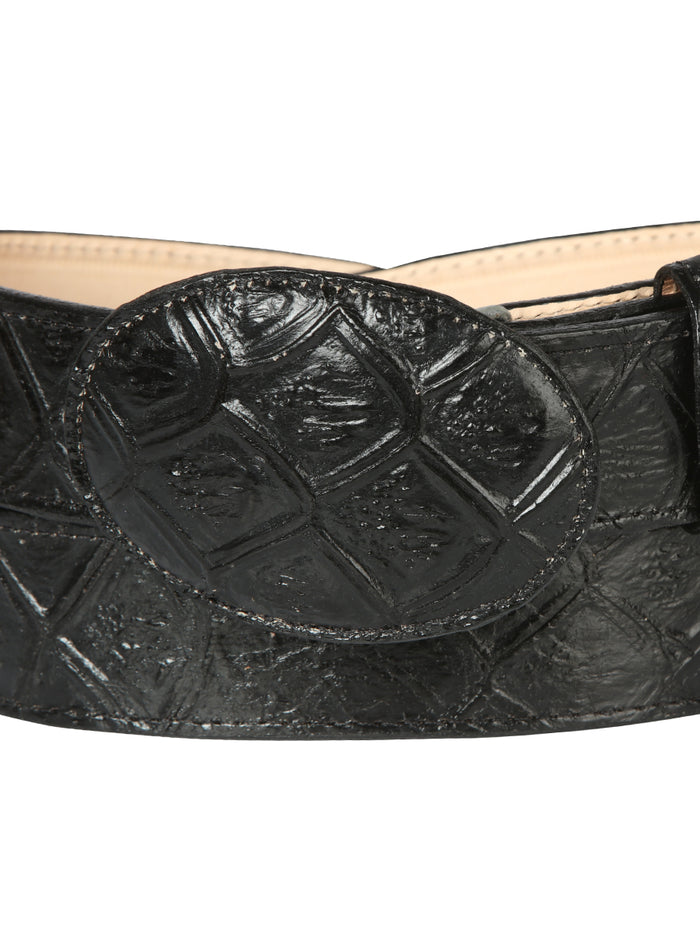 Cowboy Belt - El General  - Imitation- Pirarucu Print - Black