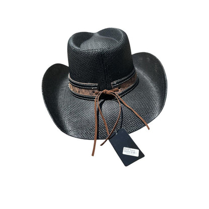 Cowboy Hat With Woven with Stud Band -Black