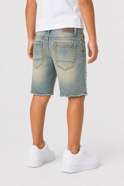 Jordan Craig Kids Arlington denim shorts in desert storm color, casual kids’ shorts with a classic denim look and comfortable fit.