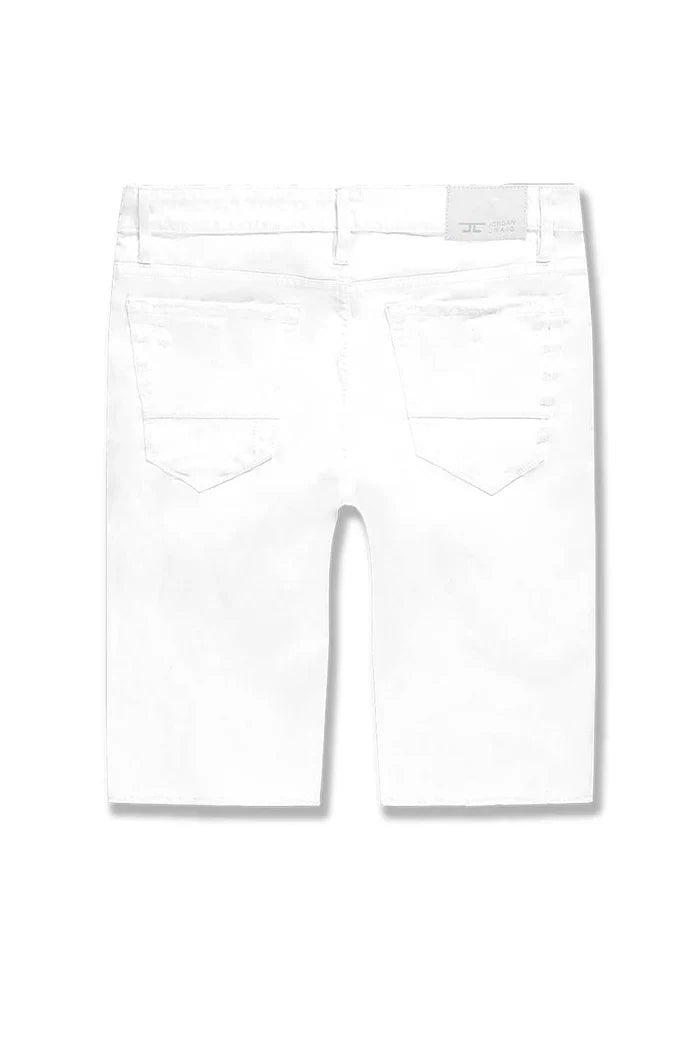 Jordan Craig OG Tulsa Twill denim shorts in white, featuring a casual fit and classic denim style for everyday wear.