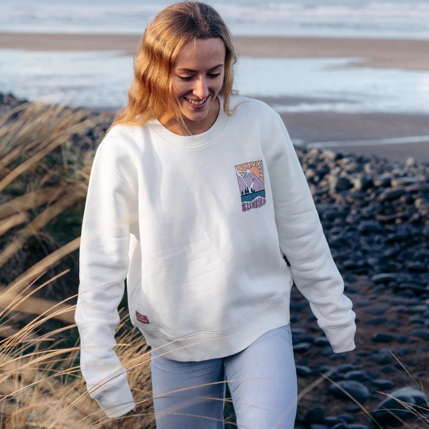 Bleubird Womens Solace Cropped Crew Sweatshirt