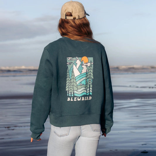 Bleubird Womens Trailhead Cropped Crew Sweatshirt