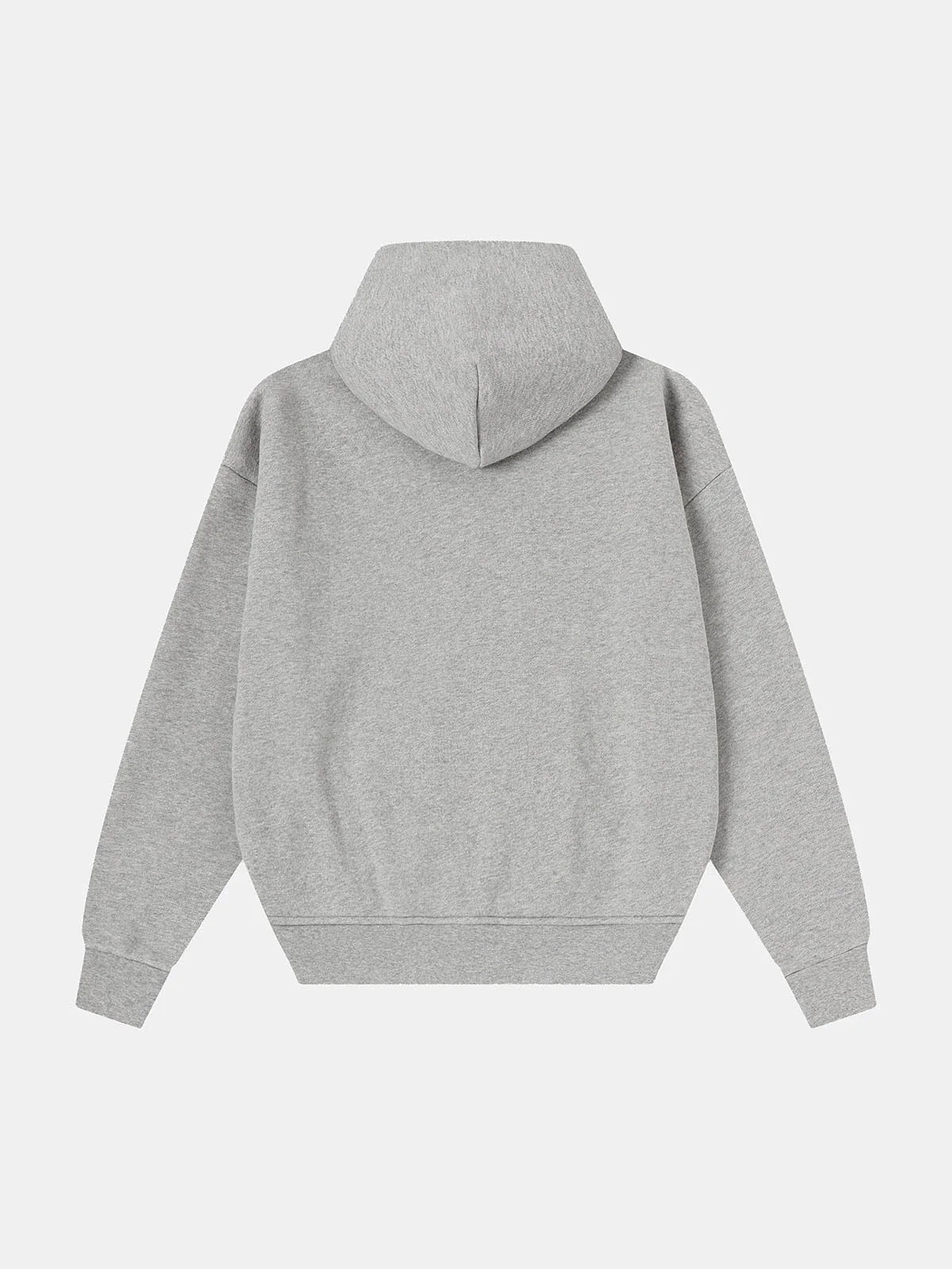 520 GSM BOXY CROPPED FIT 'FLOWER GRAY' ZIP-UP HOODIE