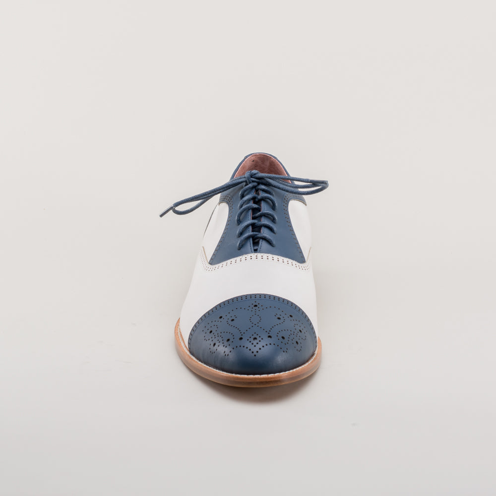 Dandy Men's Vintage Cap Toe Oxfords (Blue/White)