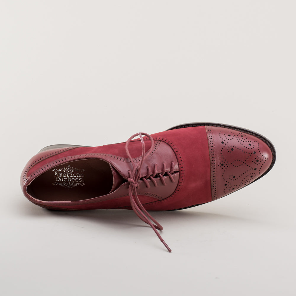 Dandy Men's Vintage Cap Toe Oxfords (Oxblood)