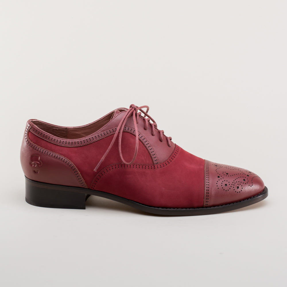Dandy Men's Vintage Cap Toe Oxfords (Oxblood)