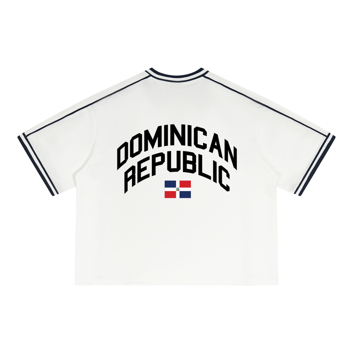 Dominican Republic Unisex Boxy V-Neck Soccer Jersey