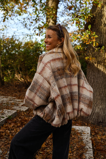Beige Checkered Dawson Jacket