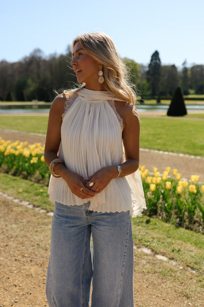 Beige Lace Nath Top