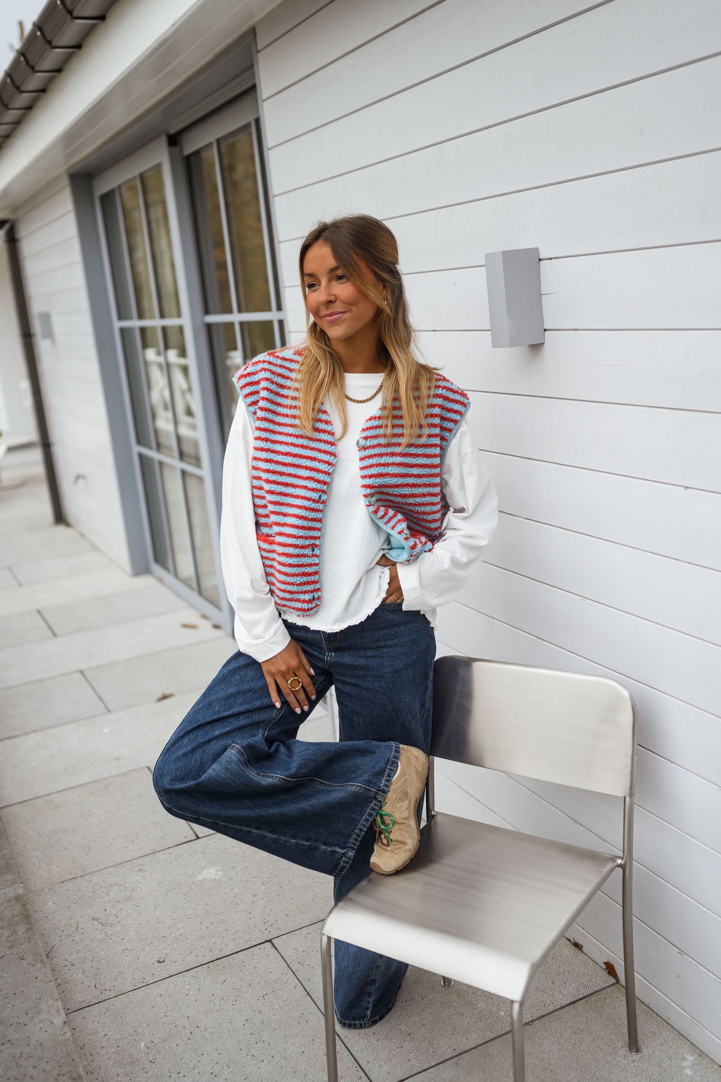 Blue and Coral Taoh Vest