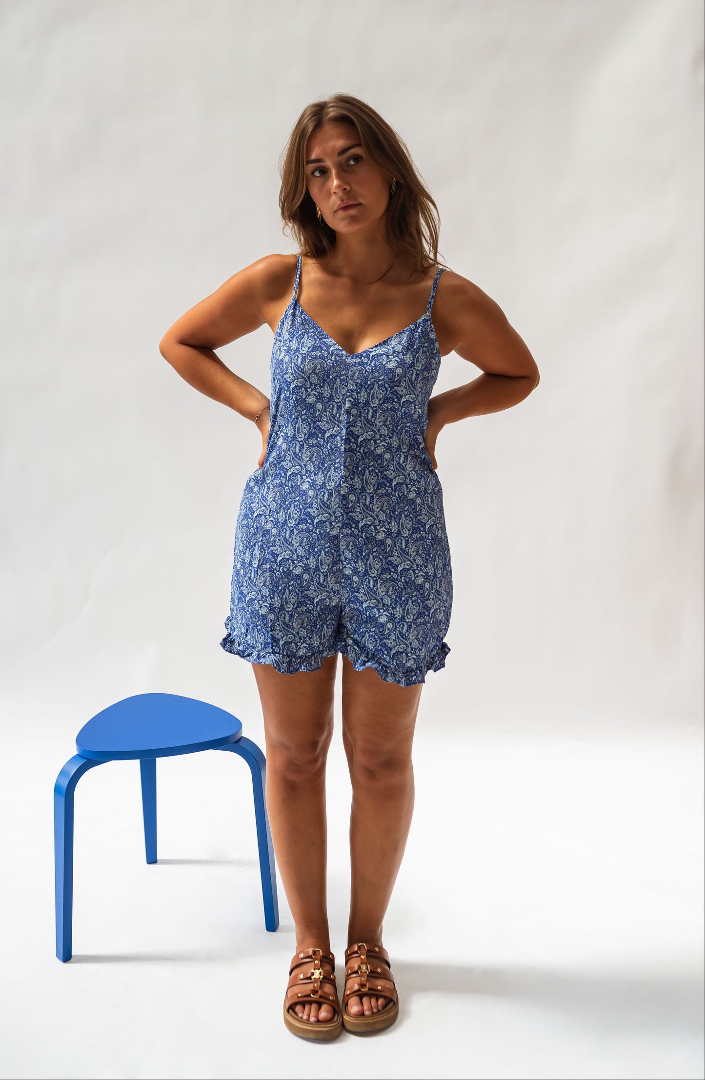Blue Molly Romper