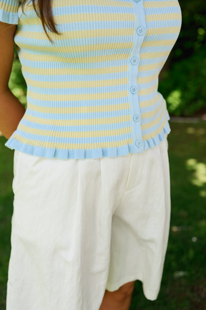 Blue and Yellow Mathilde Polo