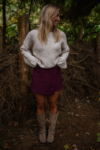 Burgundy Alonsa Skort